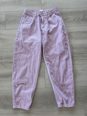 Women’s Lavender High-Waist barrel Jeans